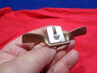 Miniature Vintage Brass Spoke Shave Wood Plane Draw Knife 1