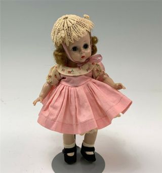 Vintage Madame Alexander Kins Bent Knee Walker Doll W/ Pink Dress