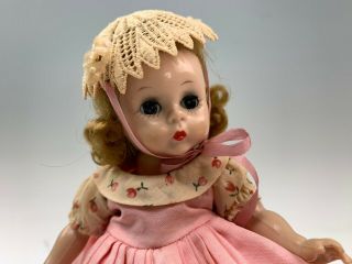 Vintage Madame Alexander Kins Bent Knee Walker Doll w/ Pink Dress 2