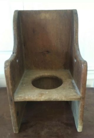 Antique Primitive Wood Children’s Toilet Potty Seat