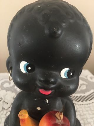 Vintage Kenmar 1950 ' s Black Americana Baby Ceramic Nodder Bank Bobble Head 3