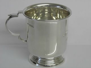 A Fine Vintage Solid Sterling Silver Christening Mug Tankard 1952 - 101.  5grams