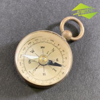 Vintage C.  Ww1 - Era Bevelled Glass Brass Pocket Fob Compass Made In Germany