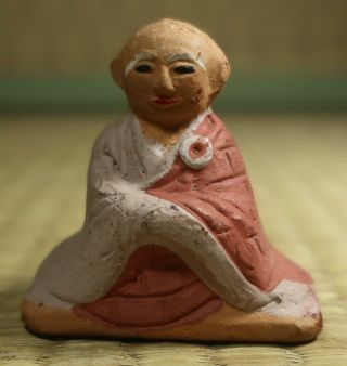 Ceramic Bell / Buddhist Monk Design / Japanese / Vintage