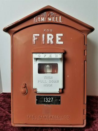 Vintage Gamewell Fire Department Alarm Call Box Station 1327 Newton Mass 197