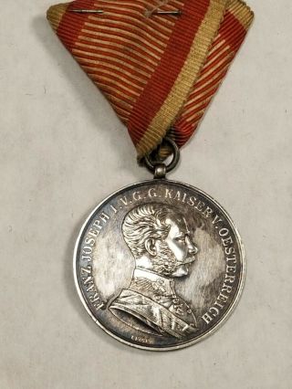 Wwi Hungary Silver Medal For Bravery 1st Class Award W Ribbon