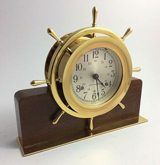 Vintage Seth Thomas Helmsman Nautical Ships Bell Clock Made In Usa Conn.