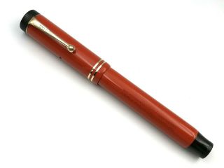 Vintage C1928 Parker Duofold Lucky Curve Lacquer Red Senior Fountain Pen