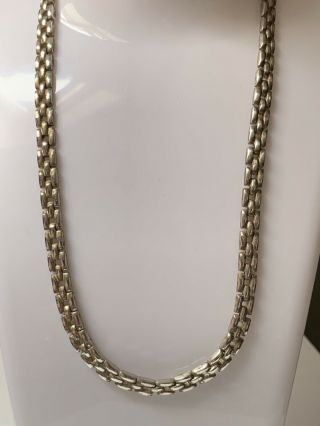 Heavy Vintage Solid Sterling Silver Chain Link Choker/necklace 31.  7g - 16”