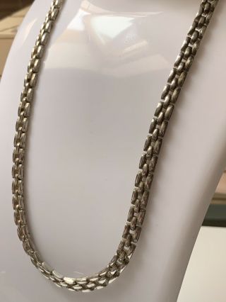 Heavy Vintage Solid Sterling Silver Chain Link Choker/necklace 31.  7g - 16” 3