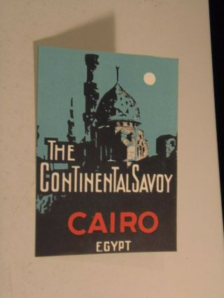 The Continental Savoy Cairo Egypt Vintage Luggage Labels 11/3