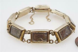 Antique Victorian English Gold Multi Hair Locket & Names Mourning Bracelet C1850