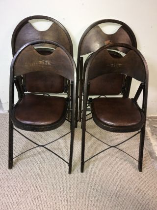 Set Of 2 Vtg Wooden Curved Back Folding Funeral Parlor Chairs - Needs Some Tlc