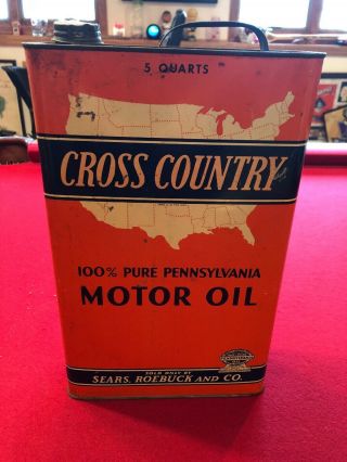 Vintage Cross Country 5 Quart Oil Can