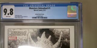 Monsters Unleashed 1 - Art Adams - Sketch Party Variant - 1 Per Shop CGC 9.  8 2