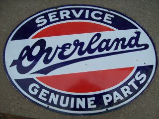 Overland 2 Sided Porcelain Service Parts Dealer Sign
