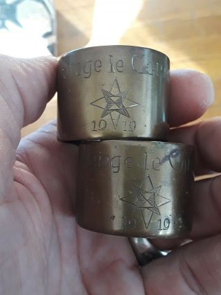 Wwi Ww1 French Trench Art Brass Shell Napkin Ring 73rd Inf.  Div.  Grange Le Comte