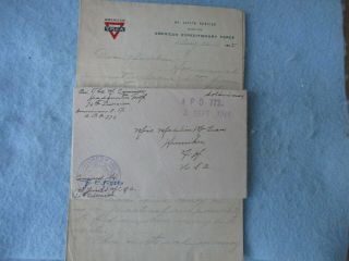 Wwi Us Army Letter 76th Division Ymca Aef Letterhead France Henniker Nh Ww1