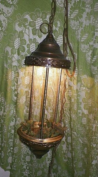 Vintage Hanging Mineral Oil Rain Lamp 30 " No Motor No Figurine Relisted - - - -