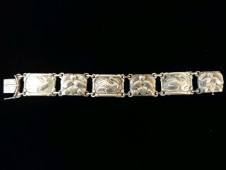 Georg Jensen Ca.  1933 - 1944 Sterling Silver Bracelet Swans No 42 Denmark Signed
