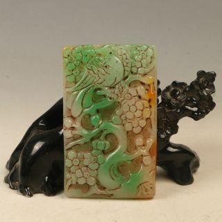 100 Natural Jade Hand Carved Trees & Animals Pendant Mq189