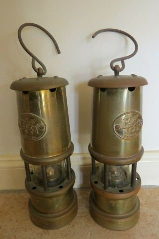 Vintage Brass Miners Lamp - Cymru Dragon