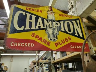 Champion Spark Plug Dealer Sign