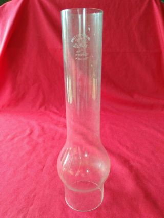 Griffin Brand Fireproof Vintage Clear Glass Oil Lamp Chimney 10.  5 " Tall 2.  5 " Base