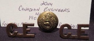 Canadian Engineers Militia Wwi Era Trio Of Items