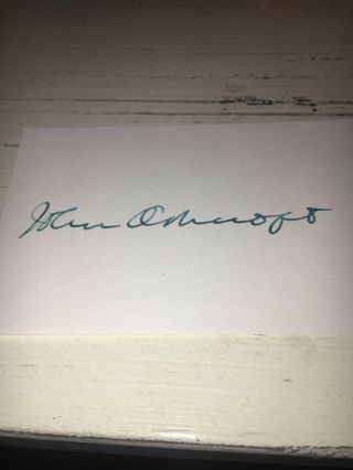 John Ashcroft Attorney General Signed 3x5 Index Card