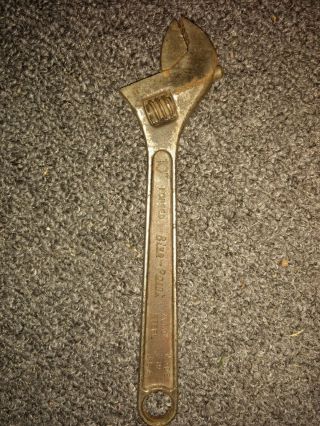 Vintage Blue - Point (snap - On) 10 - Inch Adjustable Wrench Made In Usa Early Snap On