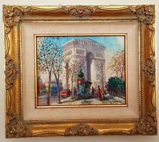 Vintage Midcentury Paris Street Scene Georges Gerbier Oil Painting