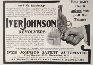 1904 Ad (k1) Iver Johnson Arms And Cycle Co.  Fitchburg,  Mass.  Safety Revolver