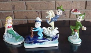 Rare Set Of 4 Pixie Kitchen Restaurant Figurines Norcrest Mib Mermaid Oregon