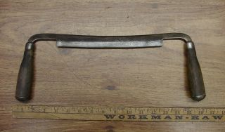Old Tools,  Antique 15 - 3/4 " Unbranded Draw Knife,  1 - 1/8 " X 9 " Edge,  Good Cond.