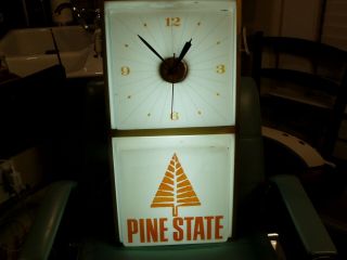 Pine State Milk Dairy Ice Cream Lighted Advertising Clock Raleigh Nc 1970 