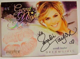 Sandi Taylor Auto Good Night Kiss Card Preview /5 Dreamgirls Bench Warmer 2017