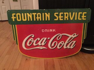 Vintage Coca Cola Double Sided Porcelain Sign 2