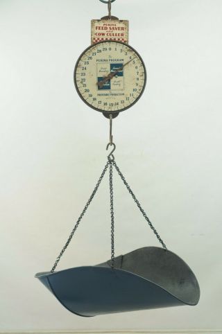 Vintage Hanging Scale Purina Feed Saver & Cow Culler Farmers Milk Hanging 60 Lb