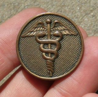 Ww1 Us Army Military Medical Enlisted Uniform Collar Disc Insignia Pin