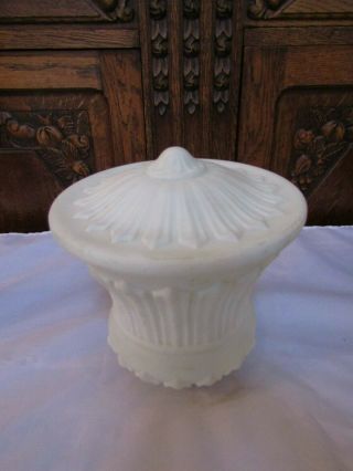 Antique Vintage Opaque White Glass Light Shade - Architectural Salvage 7.  75 H