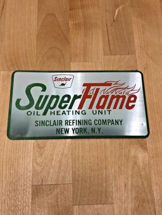 Vintage Sinclair Flame Aluminum Sticker From Sinclair Refining Co.  Nos