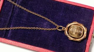 Rare Antique Georgian 15ct Gold Rose Cut Diamond Cross Pendant & 15ct Chain