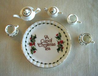 Miniature Tea Set With Christmas Theme