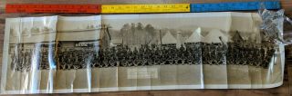 WWI YARD LONG PANORAMIC PHOTO Camp McClellan Alabama Co D 104 Engineers 1918 2