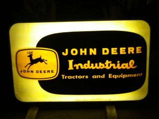 Rare Vintage 1950s John Deere Industrial Tractors Equipment Lighted Dealer Sign