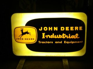 RARE Vintage 1950s John Deere Industrial Tractors Equipment Lighted Dealer Sign 2