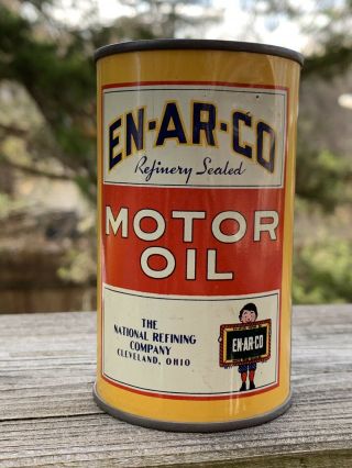 Rare Vintage 1950 ' s ENARCO PENN Motor Oil Coin Bank Metal Oil Can Gas Sign 3