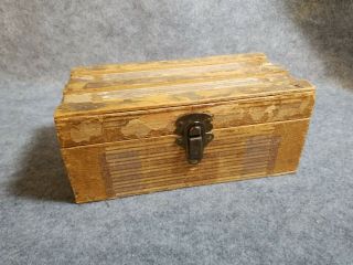 Paper Coated Wood Doll Chest,  10 X 5 1/2 X 4 Inches.