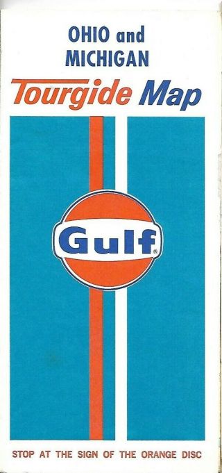 1971 Gulf Oil Road Map Ohio Michigan Rand Mcnally Hertz Avis Holiday Inn